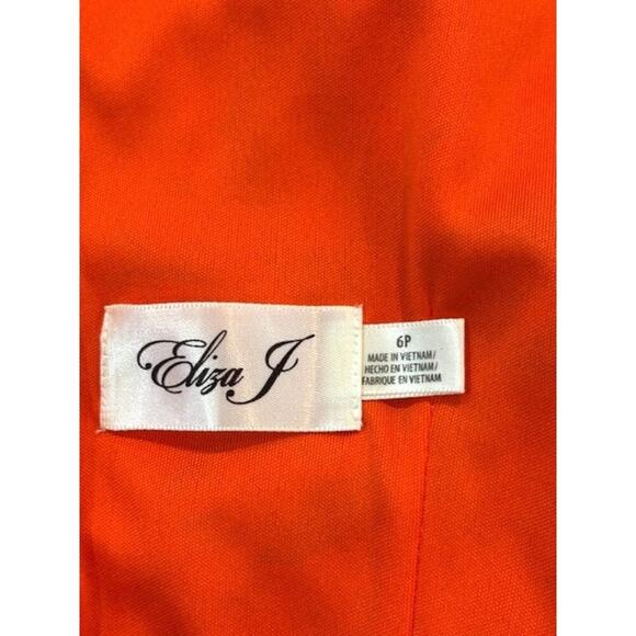 Eliza J. Sleeveless Halter Neck Fit & Flare Orange Mini Dress with Floral Print - Picture 6 of 7